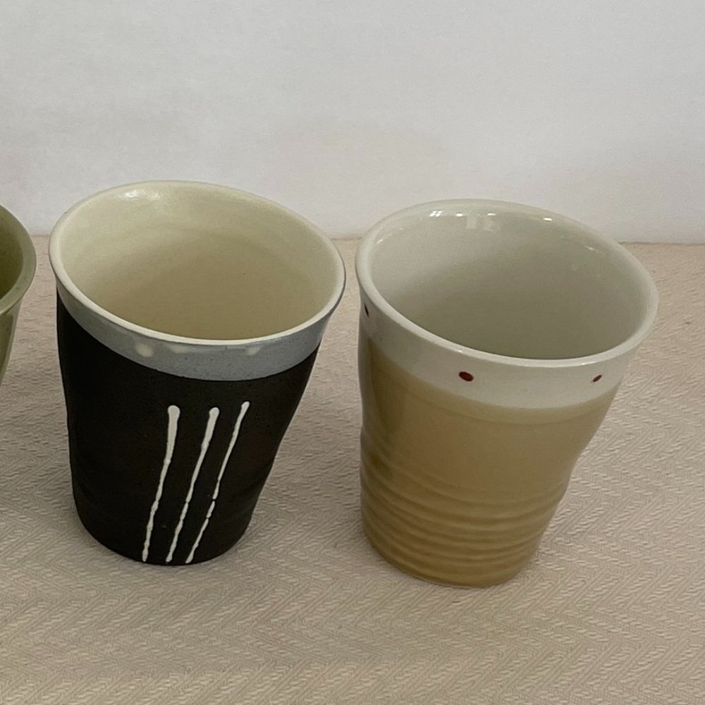 Japanese Yunomi Style Ceramic Tea Cup Set, 5-pcs - Picture 6 of 7